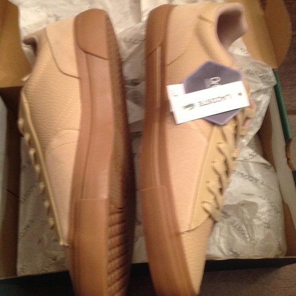 Lacoste Men's L006-TG5 Tan Leather & Suede Sneakers - 11.5 - New in Box - Picture 6 of 10